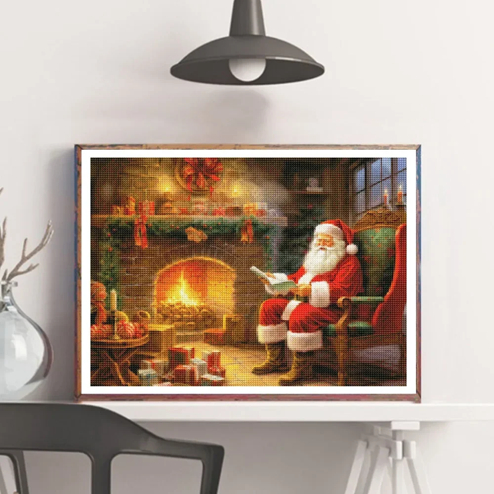 5D DIY Diamond Painting Cartoon Santa Claus Snowman Full Diamond Mosaic Embroidery Christmas Cross Stitch Art Home Decoration