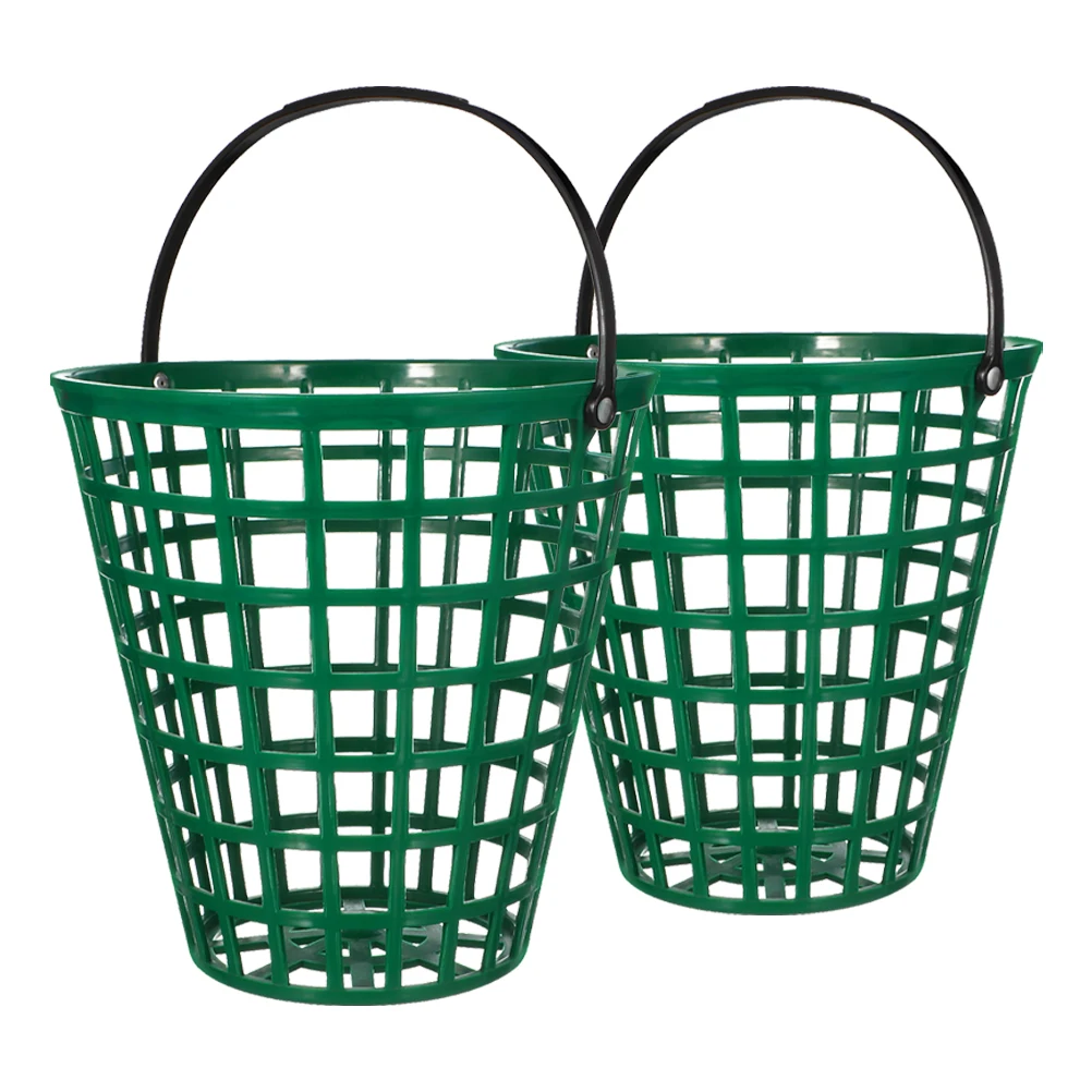 

2 Pcs Golf Ball Bucket Outdoor Portable Container with Handle Storage Baskets Large Capacity Collector Tennis Basket Sturdy