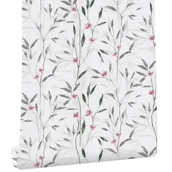 Vinyl Floral Leaf Peel and Stick Wallpaper Self Adhesive Contact Paper Removable Waterproof Wallpaper For Furniture Renovation