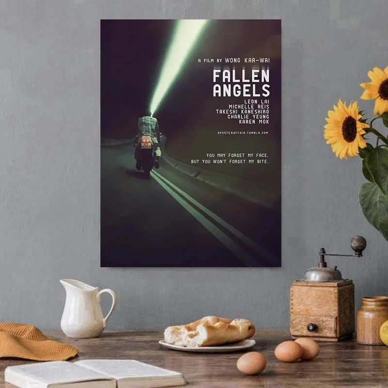 الكلاسيكية الرجعية جدار الفن الساقطة الملائكة (1995) وونغ كار واي سلسلة قماش الفيلم المشارك يطبع غرفة نوم المنزل غرفة المعيشة الديكور