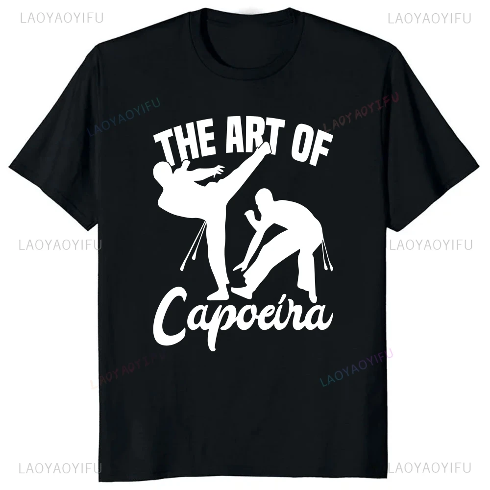 Vintage Brazilian War Dance Print T-shirt Top Capoeira Summer Trend Harajuku Short Sleeved Unisex Shirt Pattern Large T-shirt