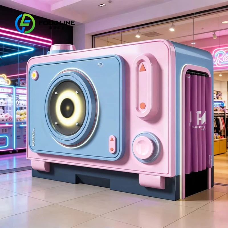 Customized Camera-style Photo Booth Retro Camera Style Photo Booth LED Enclosure Kiosk for Wedding Birthday Party & Photo Studio