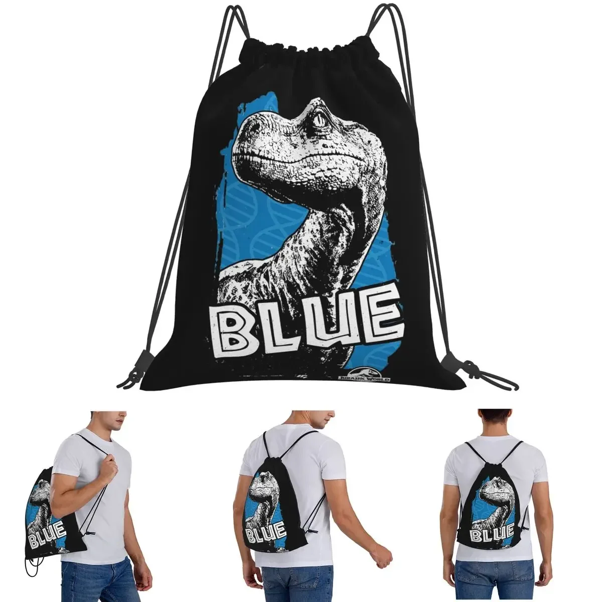 

Мир Юрского периода - синий фан-арт с графикой 2, модные портативные сумки на шнурке, сумки для обуви, сумки для книг для мужчин, женщин, студентов