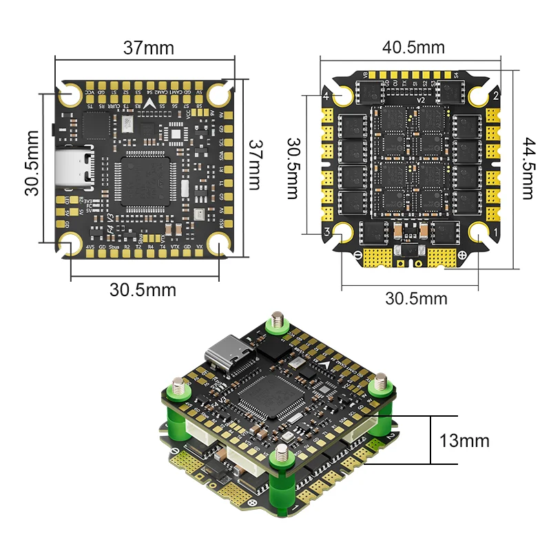 Aocoda-RC F475 V3 pile F405 V3 3075 AM32 75A 4in1ESC 30x30mm 3-8S par Drone Freestyle FPV
