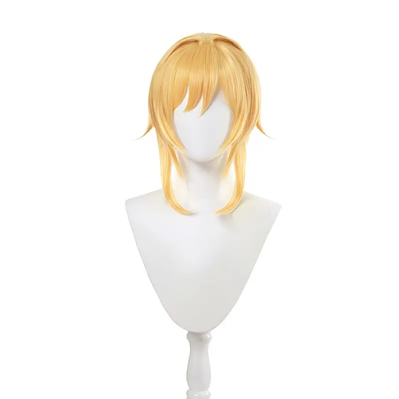 Genshin Impact Ying คอสเพลย์วิกผม Traveler Kong คอสเพลย์ Golden Blonde Wigs