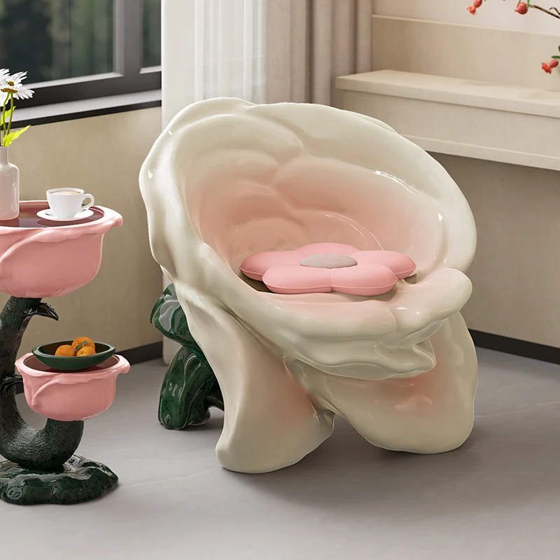 Rose Leisure Living Room Balcony Bedroom Model Room Single Backrest Chair