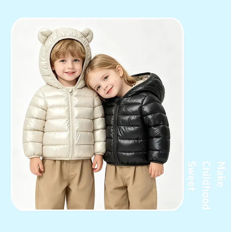 Neue Herbst- und Winter-Baumwolljacken für Jungen und Mädchen, Kinder-Oberbekleidung für Kleinkinder, dünne und leichte, warme Oberbekleidung. – Detail 3