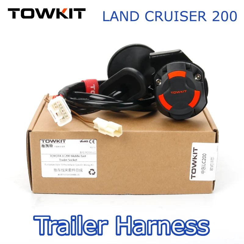 

For LAND CRUISER LC200 Trailer Wiring Harness Eur 13/7 pin trailer RV tail light signal Australia 12/7 pin LC200 Trailer kit