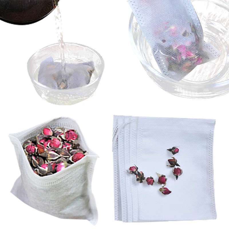 

100pcs drawstring tea bags 5*7CM /6*8CM/9*7CM sealed filter brewing tea bags vanilla spices bulk coffee bags tools