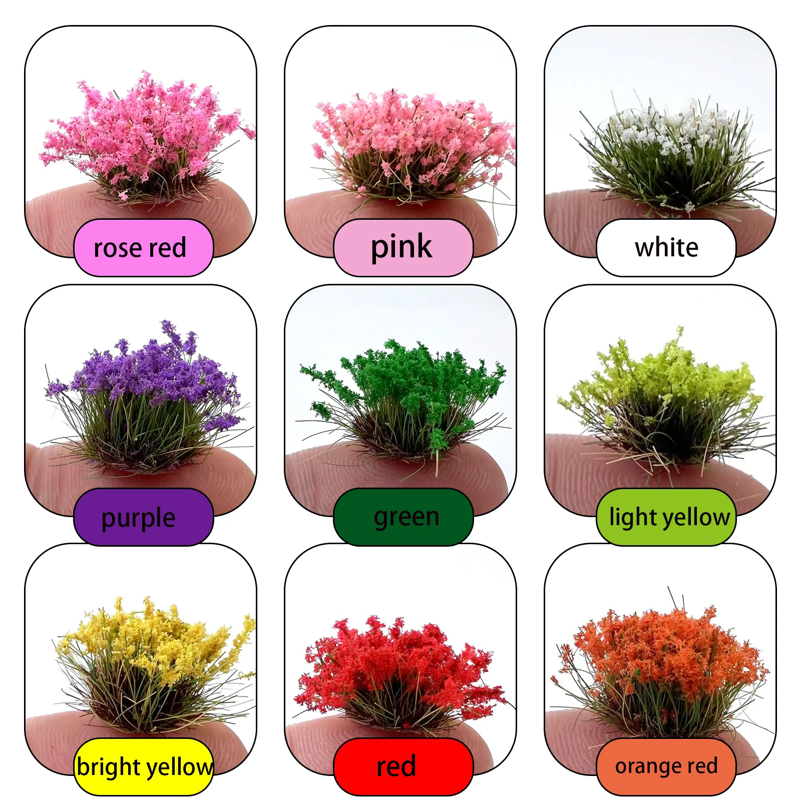 15 шт. 8 мм миниатюрные статические цветочные кластеры, аксессуары для диорамы, модель поезда, урна, поделки своими руками