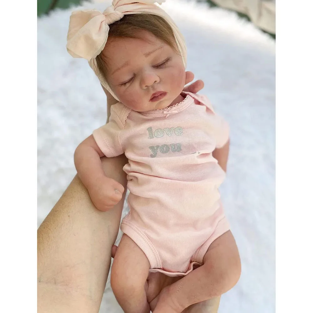 

18 Inch Reborn Baby Girl Doll Full Vinyl Body Lifelike Newborn Doll Toy