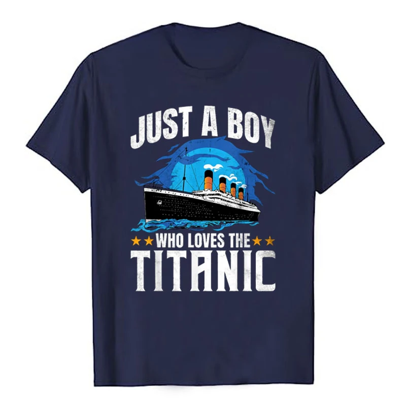 Kids Fashion Sons Birthday Anniversary Gift Old Cruise Vessels Vintage  Top Boys Who Just Love The RMS Titanic T-Shirt