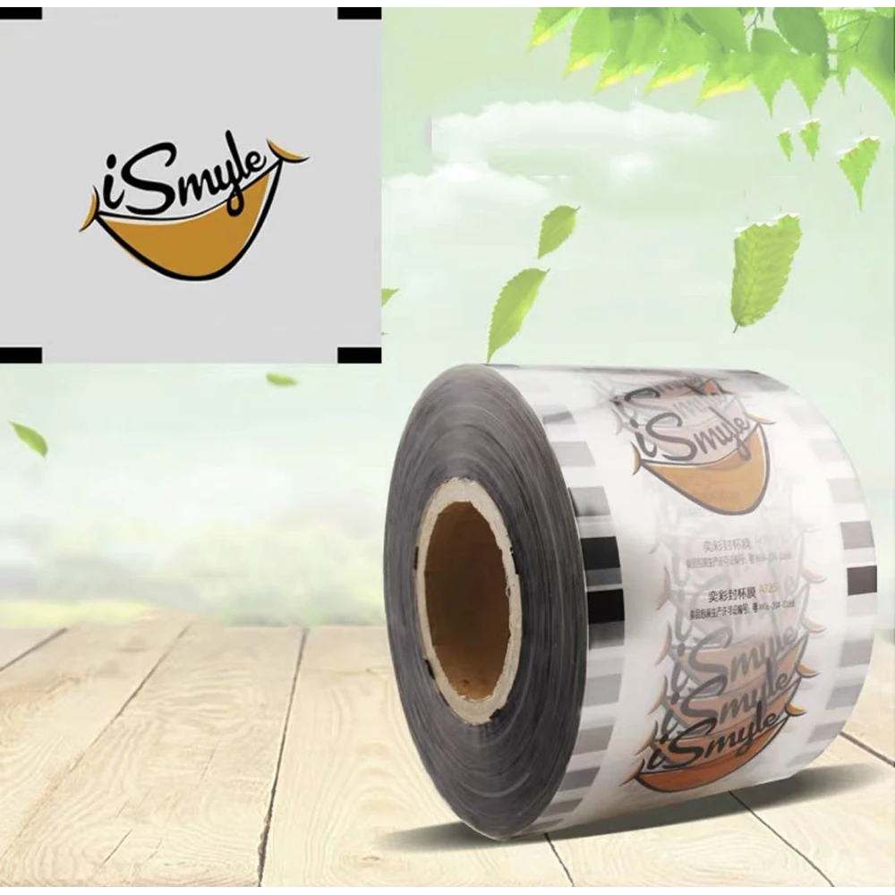 

3000Pcs Milk sealing film tea cup seal film roll Bubble Boba Tea Sealing Printing Healthy Material for plastic cups