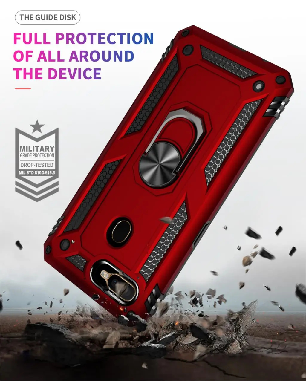 Oppo A5s AX5s Case Luxury Shockproof Car Holder Ring Magnet Case on Oppo A12 A12s Case Rugged Armor Hybrid Protector Cover