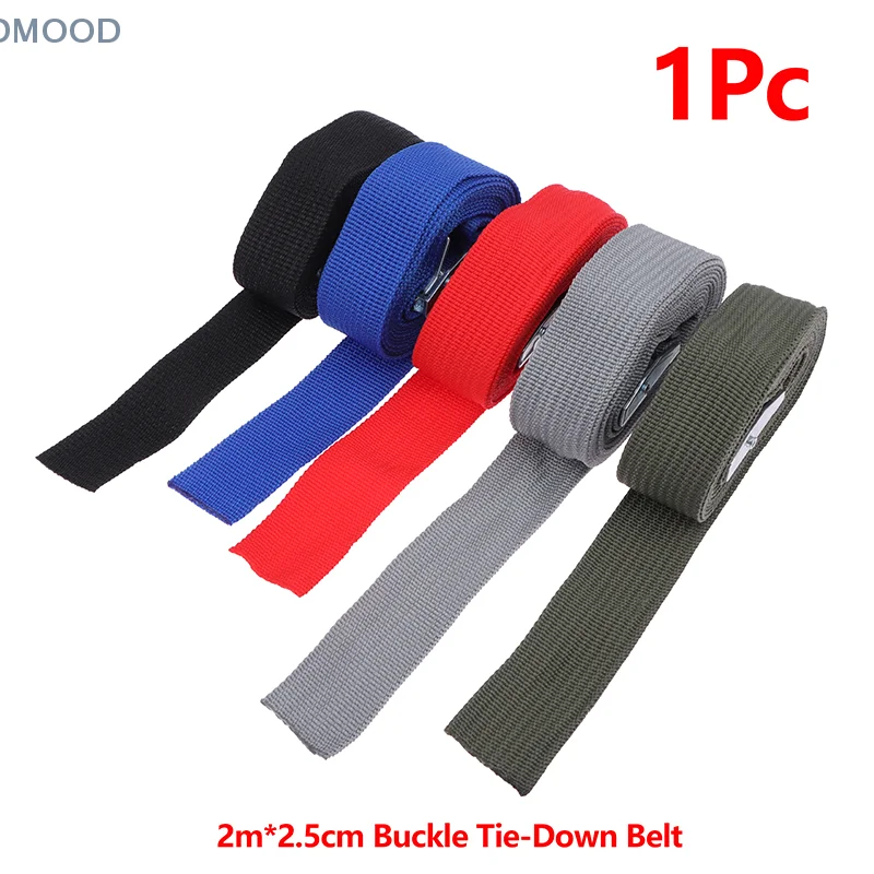 2M Cargo Straps With Buckle Tie-Down Belt For Motorcycle Car Bicycle Metal Tow Rope Strong Ratchet Fixing Belt For Luggage Bag