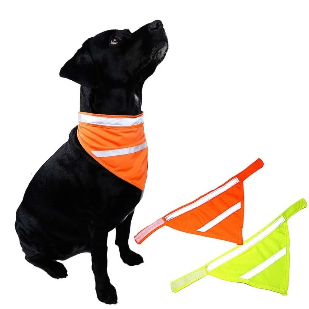 

Drool Towel Dog Safety Scarf Triangle Reflective Puppy Visibility Bib Breathable Protective Pet Fluorescent Clothes Outdoor