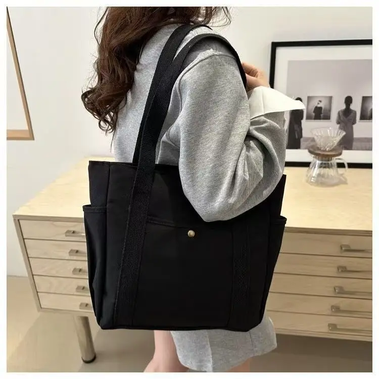 Canvas Shoulder Bag For Women Large Capacity Student Handbag_voghion.com