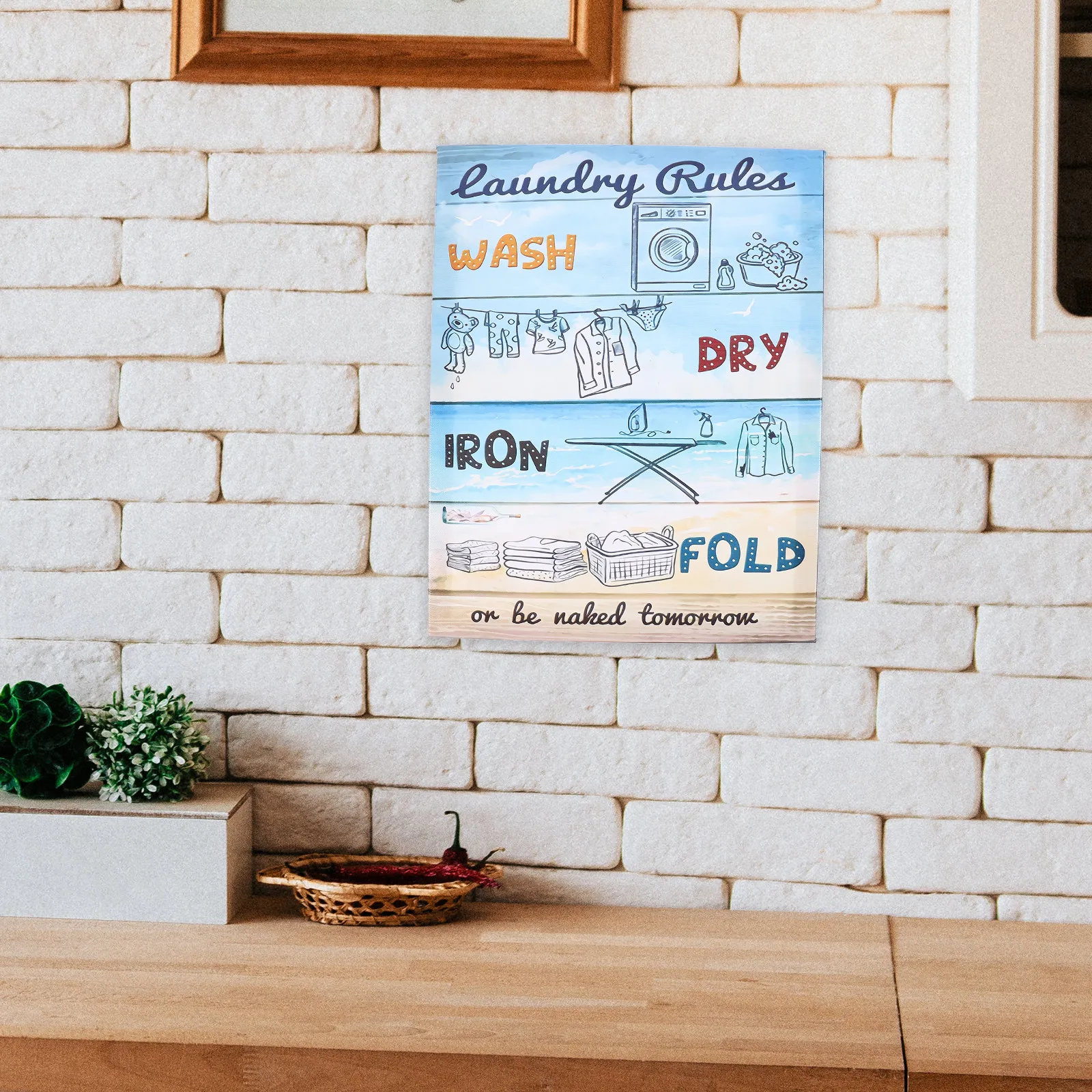 Art Craft Idea - Laundry Rules Canvas Wall Art for