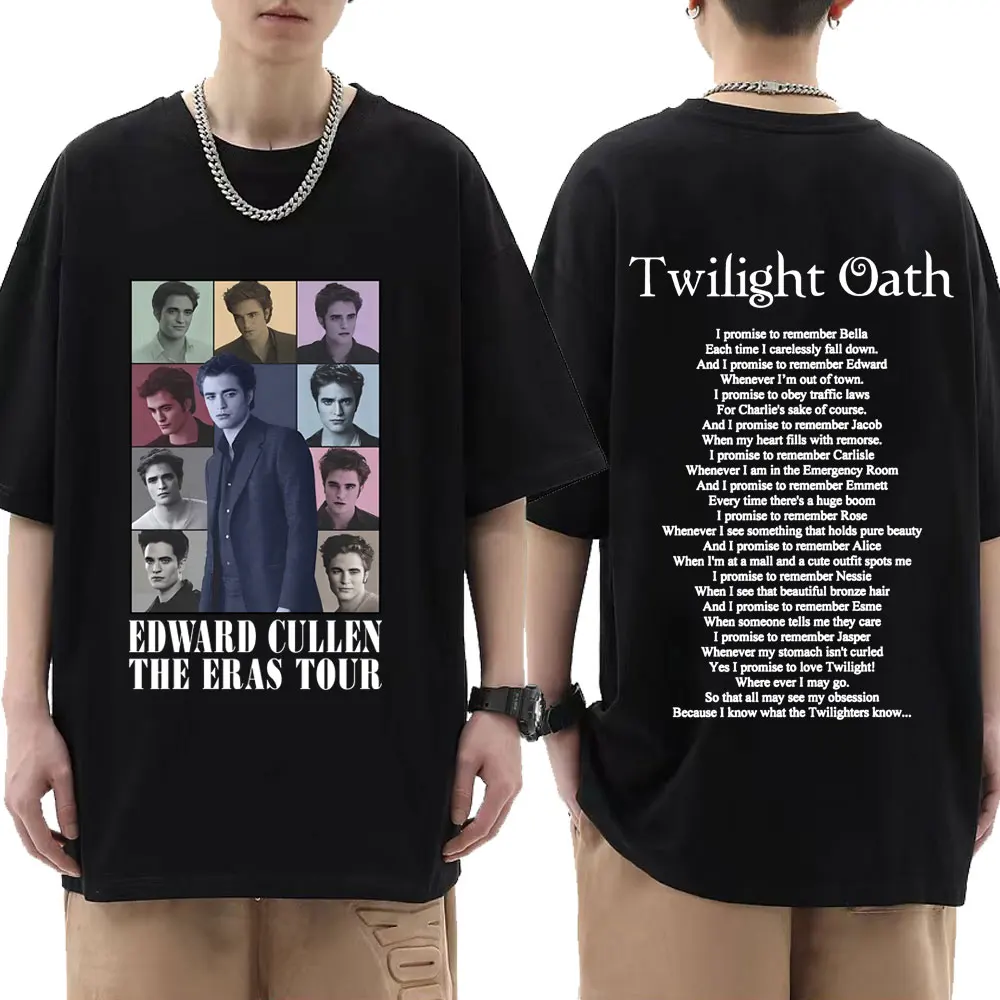 Edward Cullen The Eras Tour T Shirt The Twilight Oath Letters Print T Shirts Men Women Casual 100% Cotton Oversized Male T-shirt