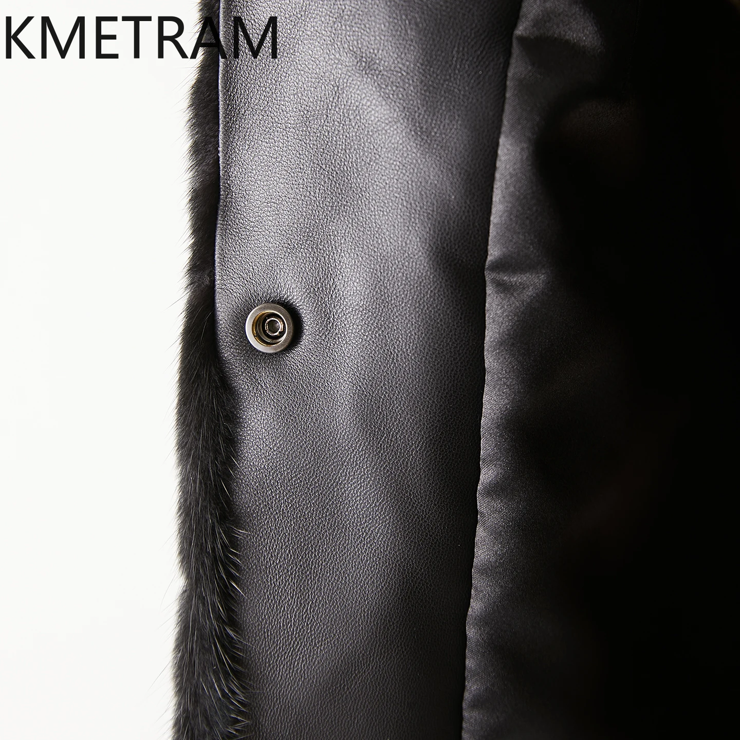 سترة KMETRAM 100% من المينك الطبيعي بالكامل باللون الأسود بدون أكمام معطف فرو حقيقي لشتاء 2025 قصير جديد في ملابس خارجية ملابس نسائية #5