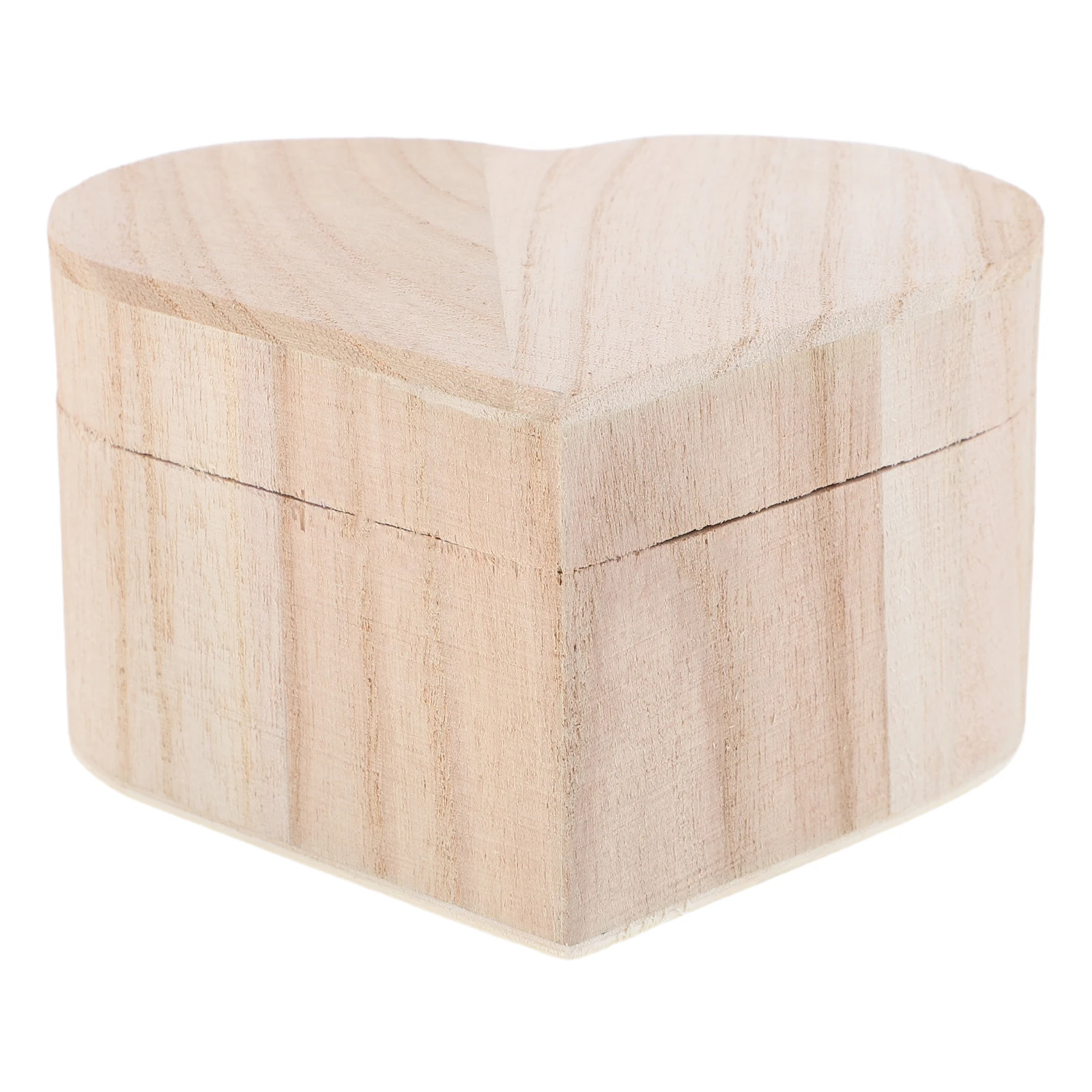 

Wooden Storage Box Heart Case Container Unfinished Boxes Shaped Base with Cover