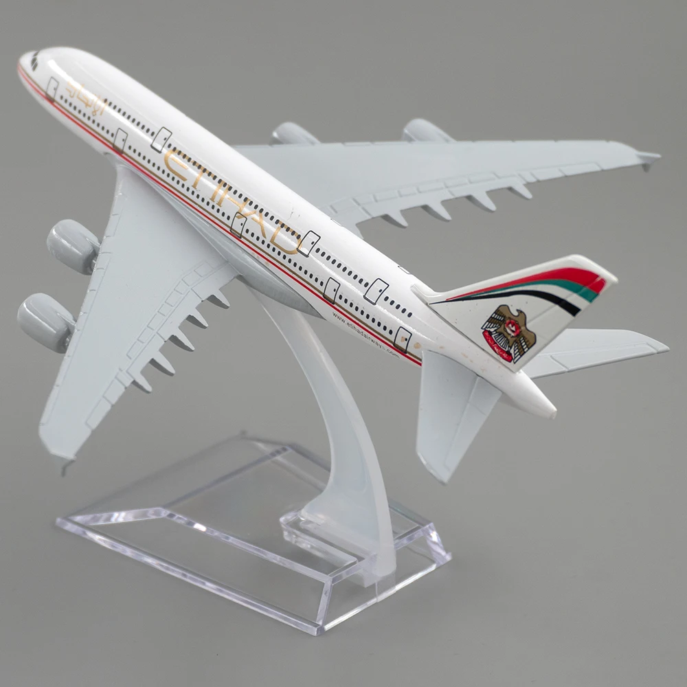 

1/400 Scale Alloy Aircraft Airbus a380 Etihad Airways 16cm Plane Model Toys Decoration Children Kids Gift for Collection