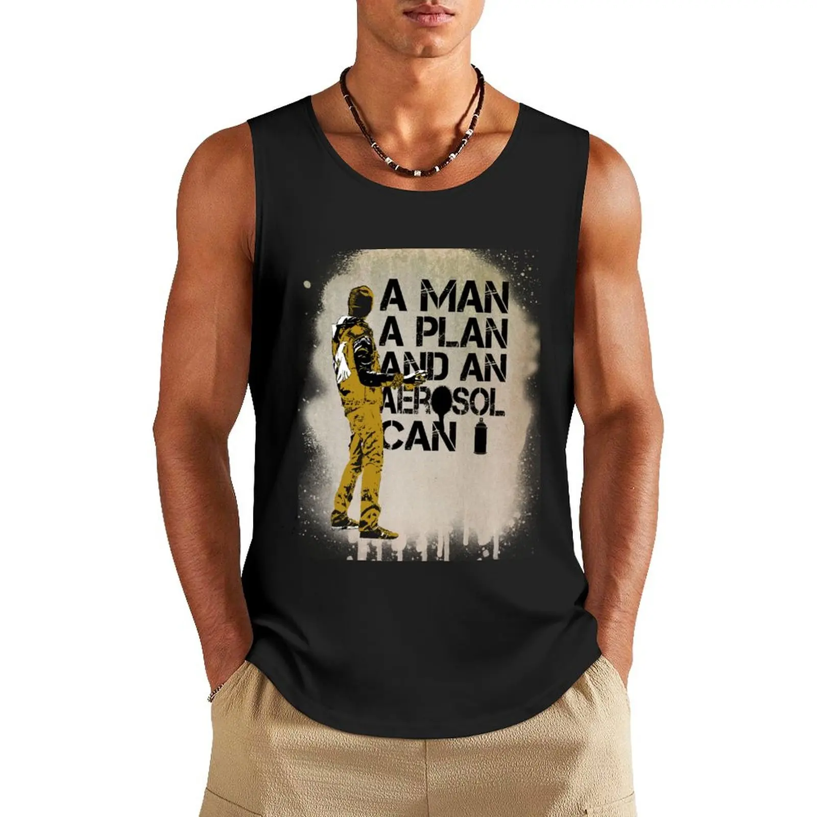 Un hombre, un plan y un aerosol Can Tank Top accesorios de gimnasia hombres hombres ropa de gimnasia hombres