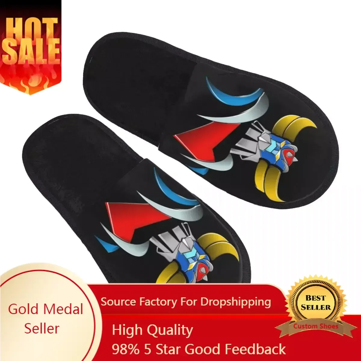

Goldorak Grendizer House Slippers Cozy Warm Anime UFO Robot Goldrake Memory Foam Fluffy Slipper Indoor Outdoor Shoes