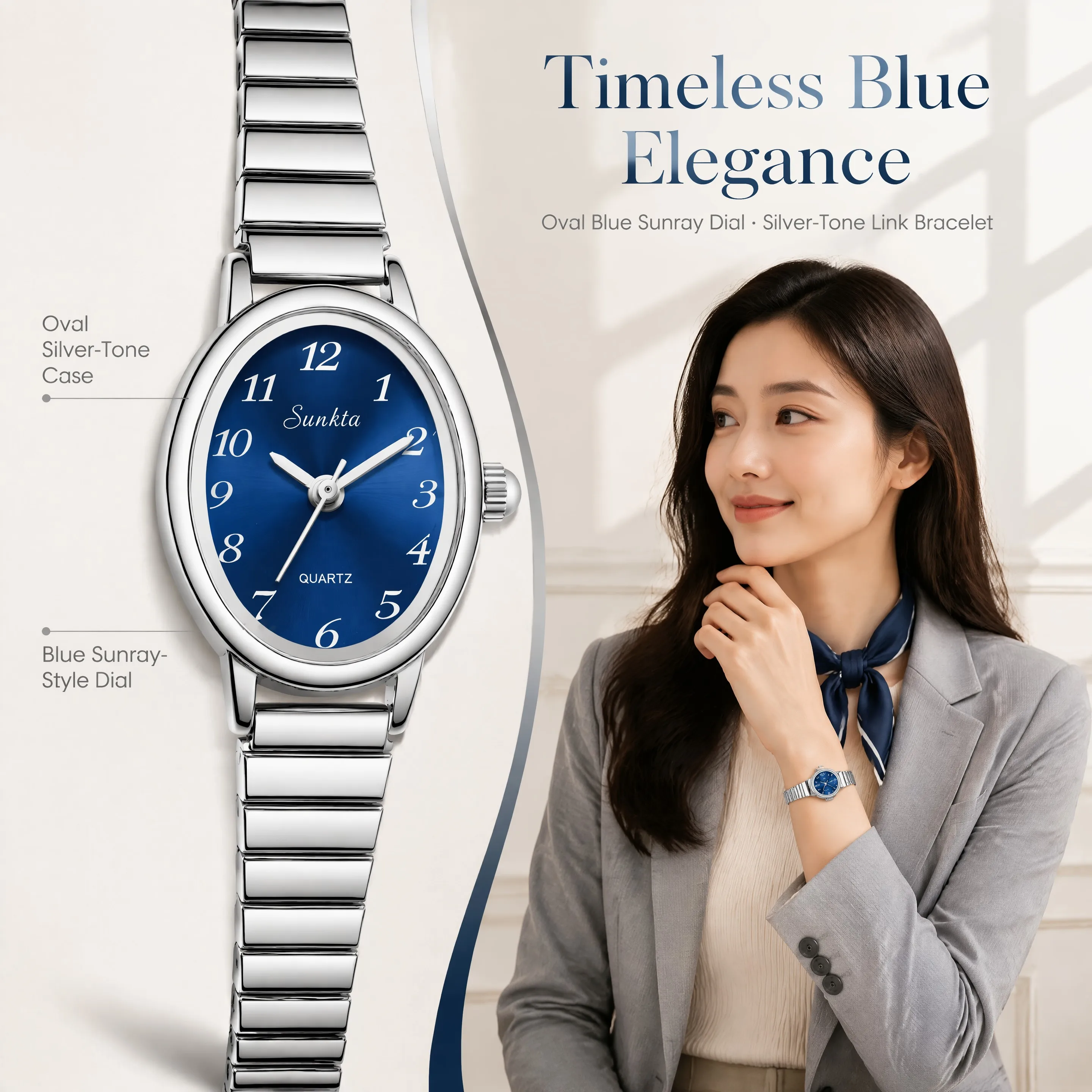 SUNKTA Women's wristwatch elegant waterproof Ladies clock vintage watches quartz ultra-thin vintage watches casual fashion watch