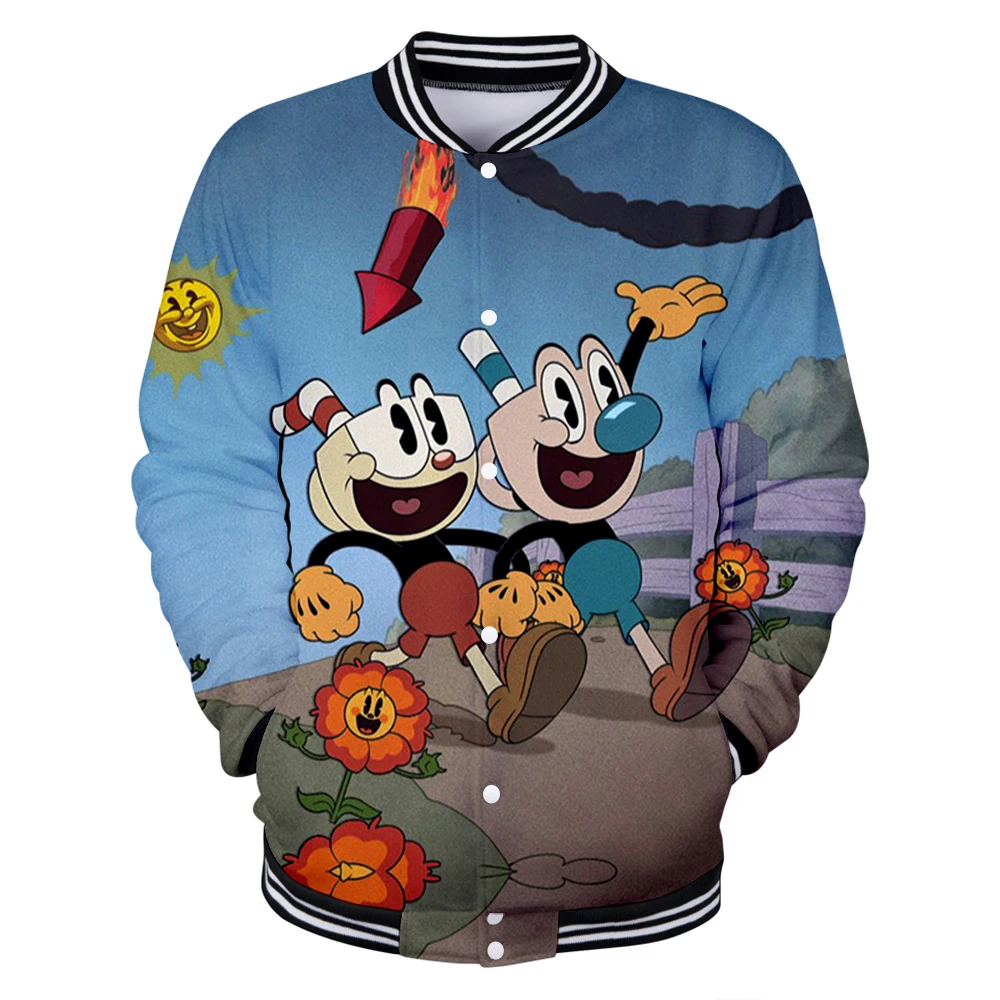 The Cuphead Show Baseball Jackets Women/Men 3D Fashion Jacket TV Series Casual Streetwear Clothes