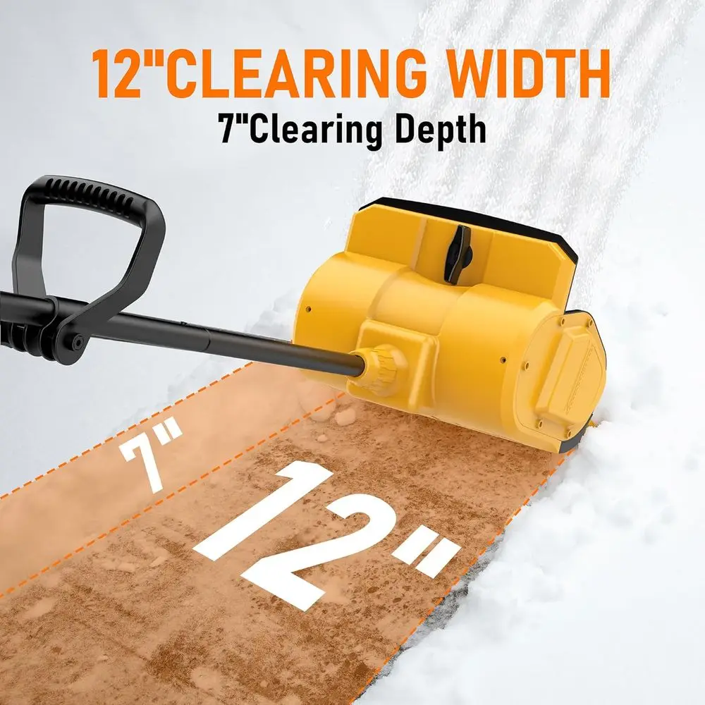 12 draadloze elektrische sneeuwblazers, 20V MAX-compatibel, max. 16FT worp, 7 heldere diepte voor oprit en terras