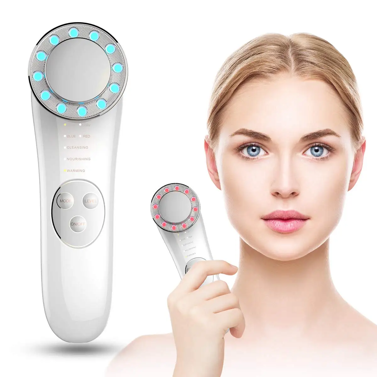 Portable EMS Ultrasound Wave Facial Massage Device Face Lift Skin Improve Roller Tool Skin Rejuvenation Deep Clean Massager