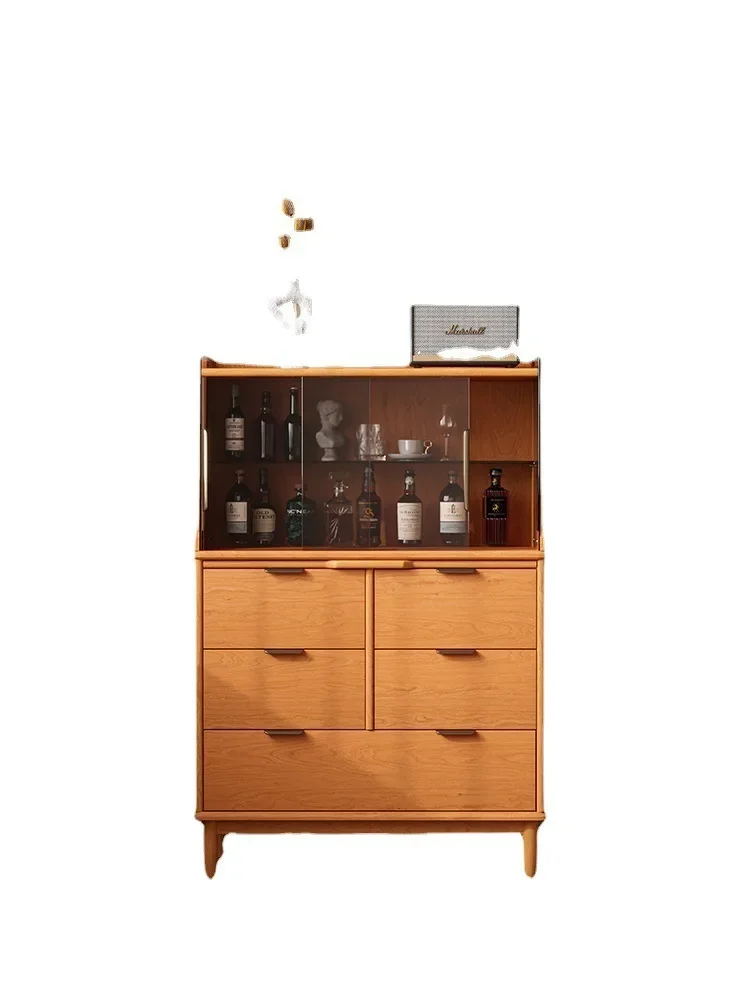 

Nordic Chest of Drawers Solid Wood Cherrywood Living Room Chest of Drawer Simple