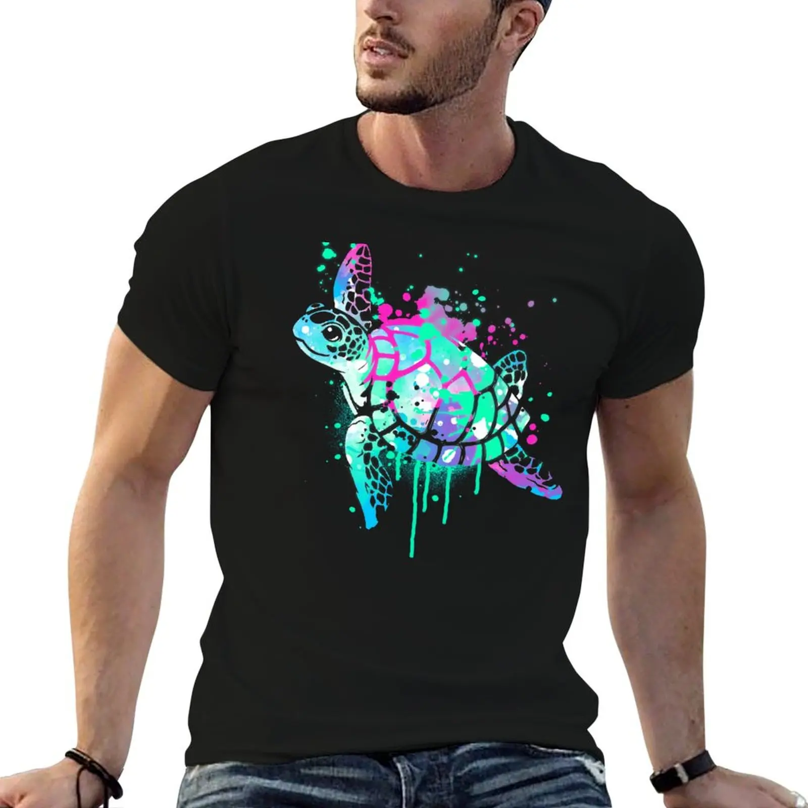 

Fluo sea turtle T-Shirt graphic t shirts for man cotton t shirt pack man t shirt luxury T-shirt
