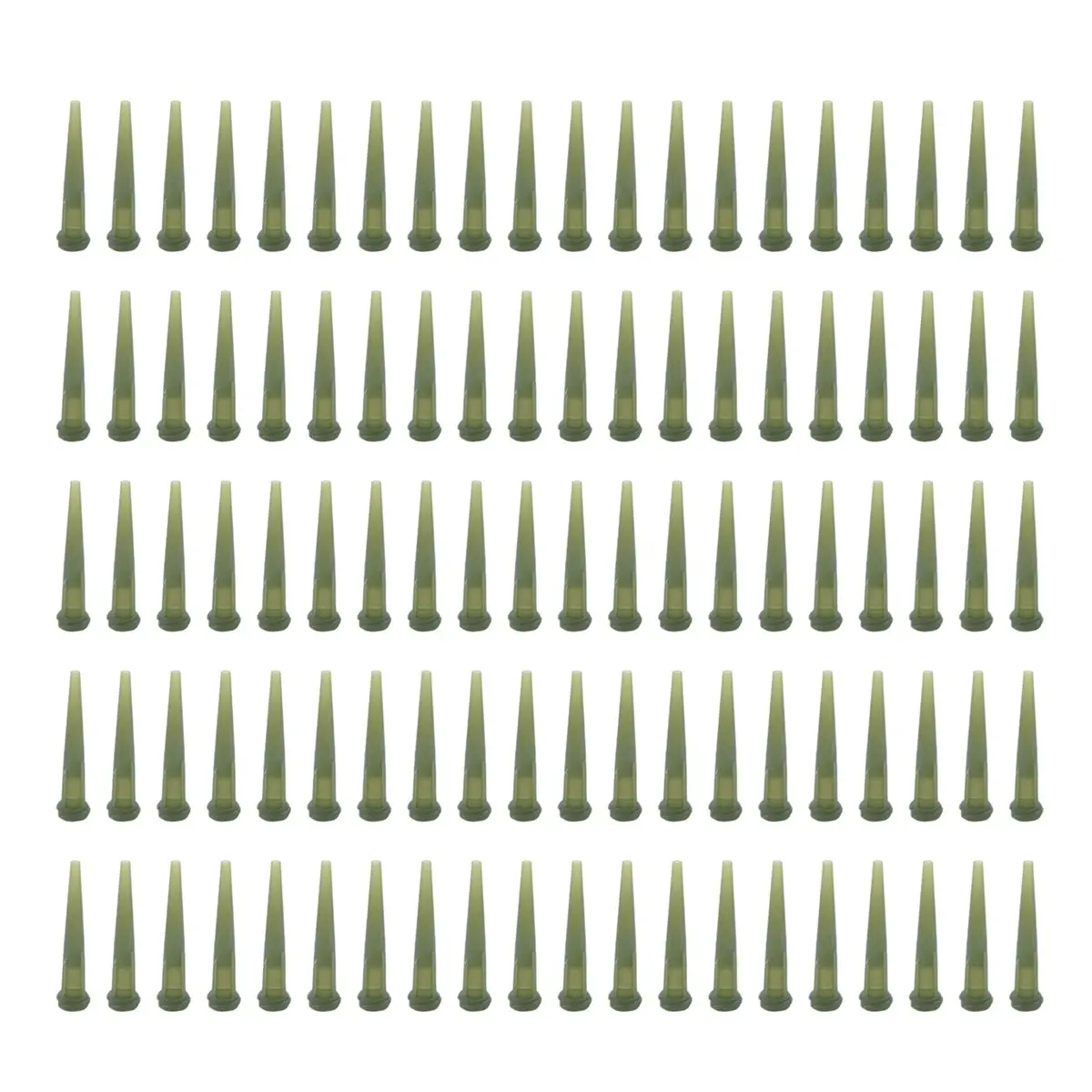 HITL 100 Pcs Green Plastic Tapered Pinhead Glue Liquid Dispenser Needles 14G