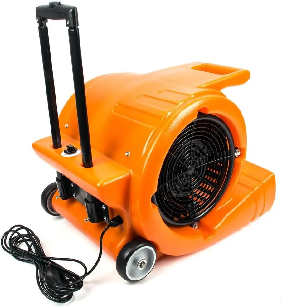 RT900A 3-Speed Air Mover 1.3HP 5000 CFM Powerful Floor Blower Carpet Dryers Janitoral Floor Dryer W/ Telescopic Handle, Wheels