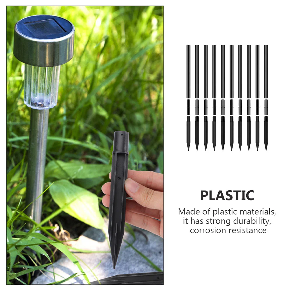 10 Sets Garden Solar Light Street Replacement Pile Extension Tube Ground Nail Outdoor Flashlight Connector Stakes