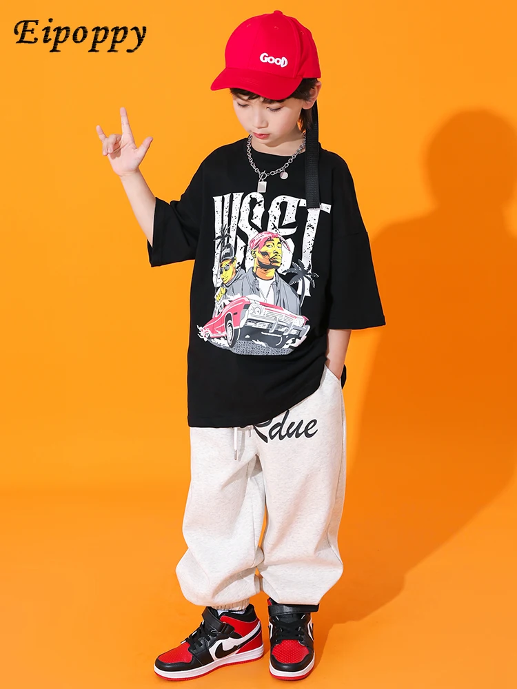 子供のためのヒップホップスタイルの服,だぶだぶの半袖服,クールなファッションブランド,美しい,トレンディ,子供のための流行の服