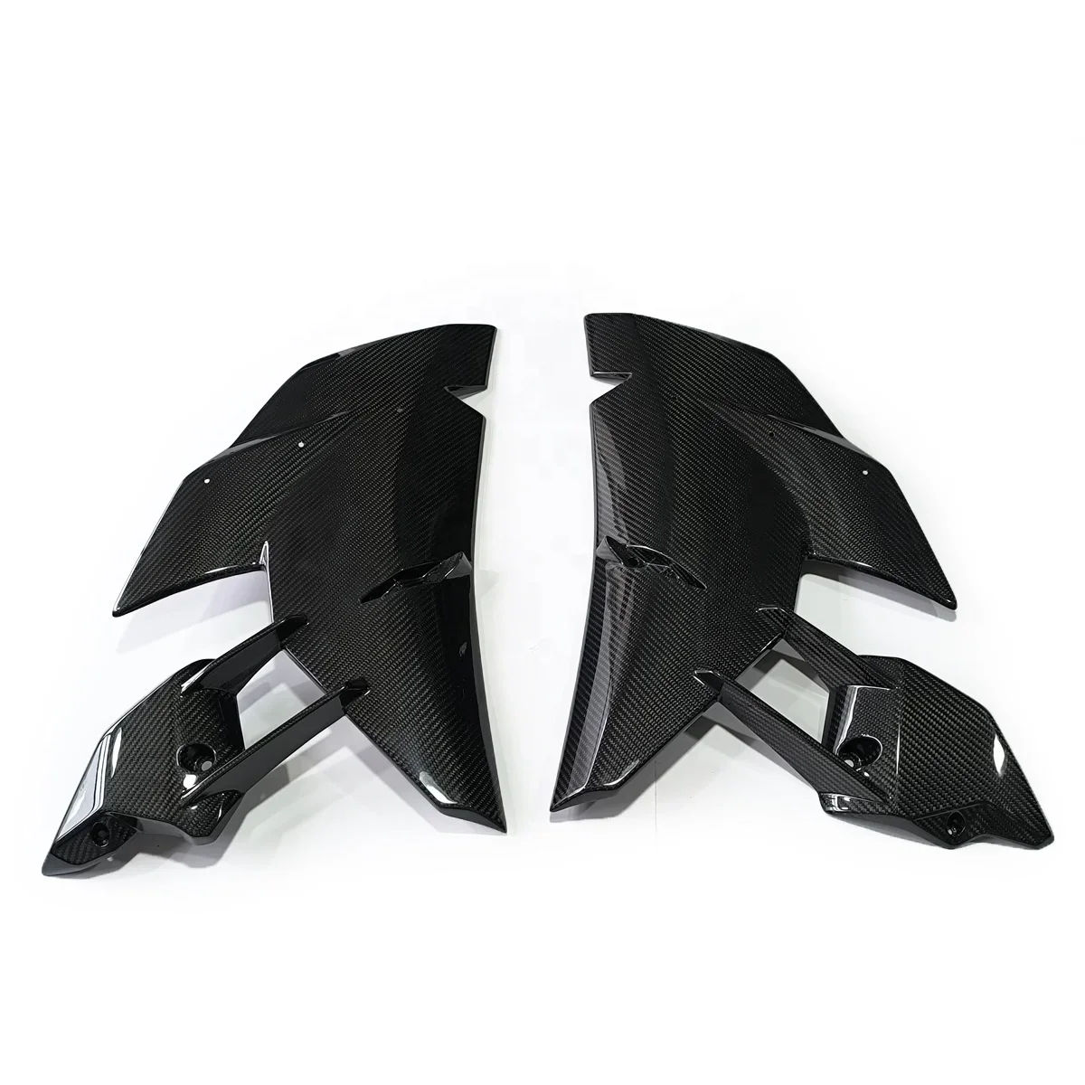 Carbon Fiber Motorcycle Parts Factory Glossy Carbon Side Fairings for Kawasaki H2