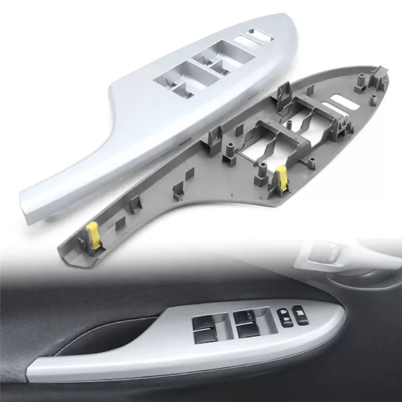 4PCS รถเงินสวิทช์หน้าต่าง BEZEL Trim 74232-02630 74231-02620 สําหรับ Toyota Corolla 2007-2013 แขนด้านบน Panel-Y79A