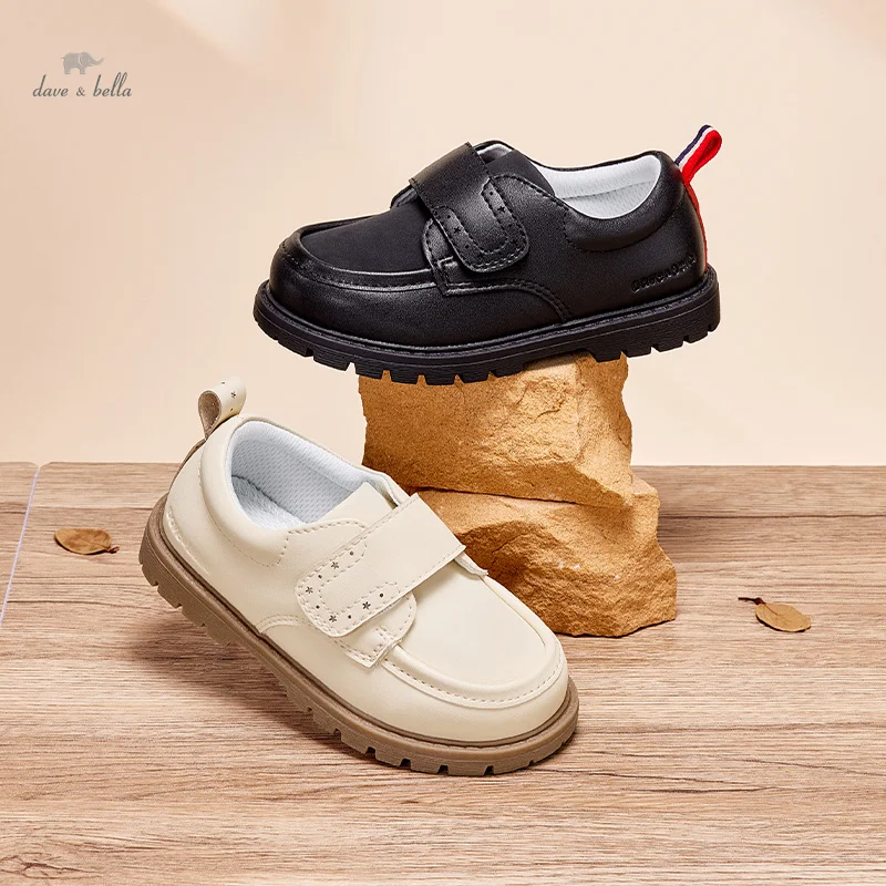 

Dave Bella Kids Leather Shoes Girls Princess Shoes Boys Breathable Flats Black Beige Child Baby Toddlers Leather Shoes DB3241763