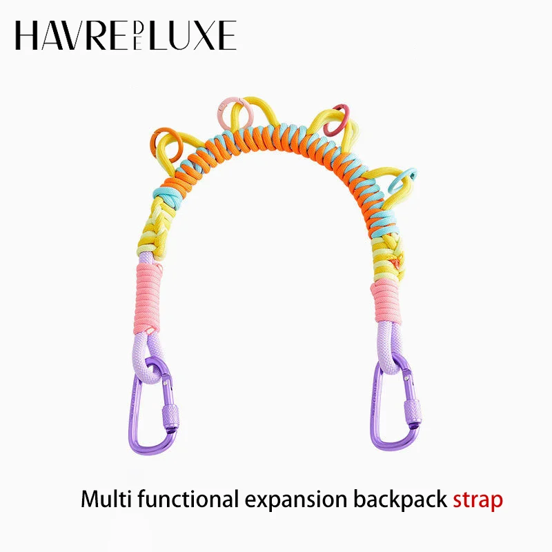 Multi Functional Backpack Extension Strap For Hiking Bag Modification Accessories, Decorative Hanging Rope, Buckle, Woven Rope