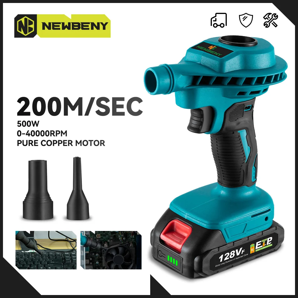 

NEWBENY 2 IN 1 Cordless Air Dust Machine Rechargeable Vacuum Clean Inflator Computer Cleaning Power Tool For Makita Battery Pin