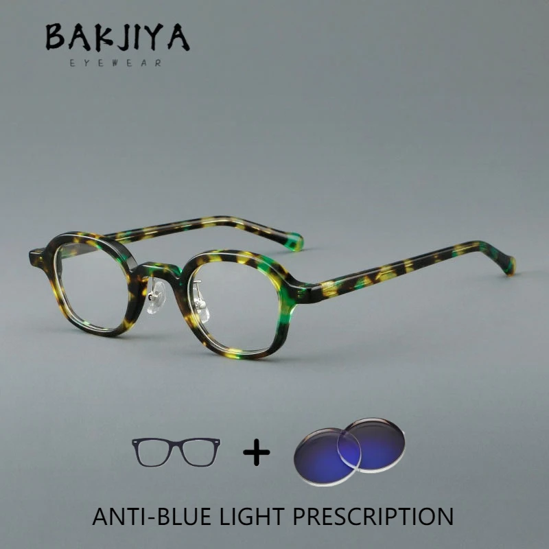 

Vintage Handmade Acetate Prescription Glasses Retro Oval Designer Men and Women Computer Myopia Glasses Anti-Blue Light Glasses