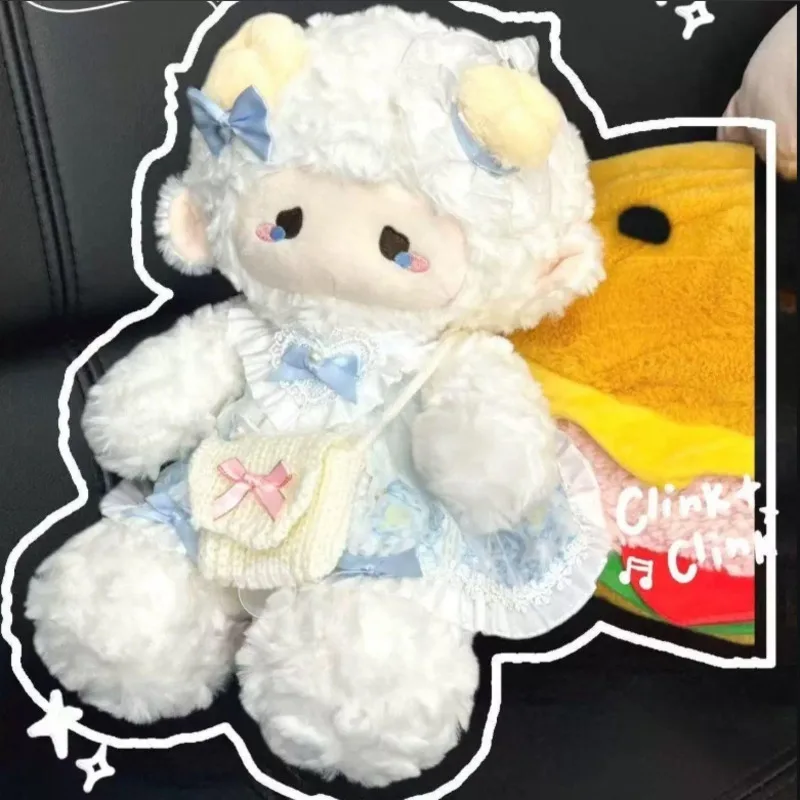 

35 см Kawaii милая красивая плюшевая игрушка слоенного ягненка мягкая маленькая овечка сопровождающая и успокаивающая кукла для сна подарок на день рождения и Рождество