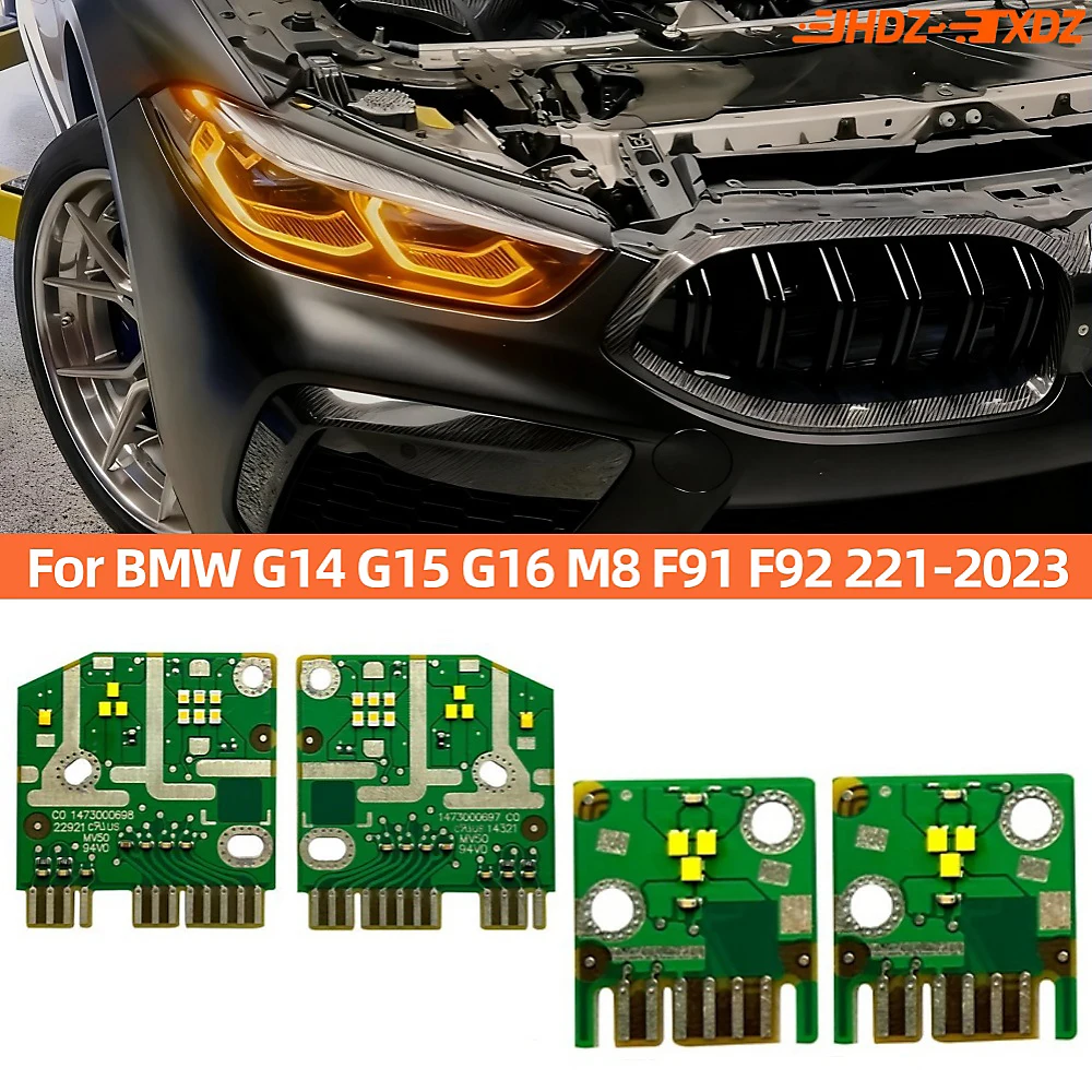 

﻿Yellow Angel Eye Daytime Running Light LED Boards For BMW M8 F91 F92 F93 G14 G15 G16 2019-2023 Amber Blue Red DRL Chips Module