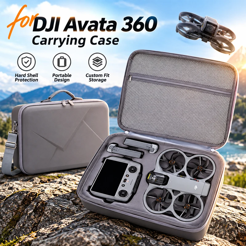 Carrying Case for DJI Avata 360 Hard Shell Waterproof Storage Suitcase for Drone Goggles N3 RC 2 Remote Controller ﻿