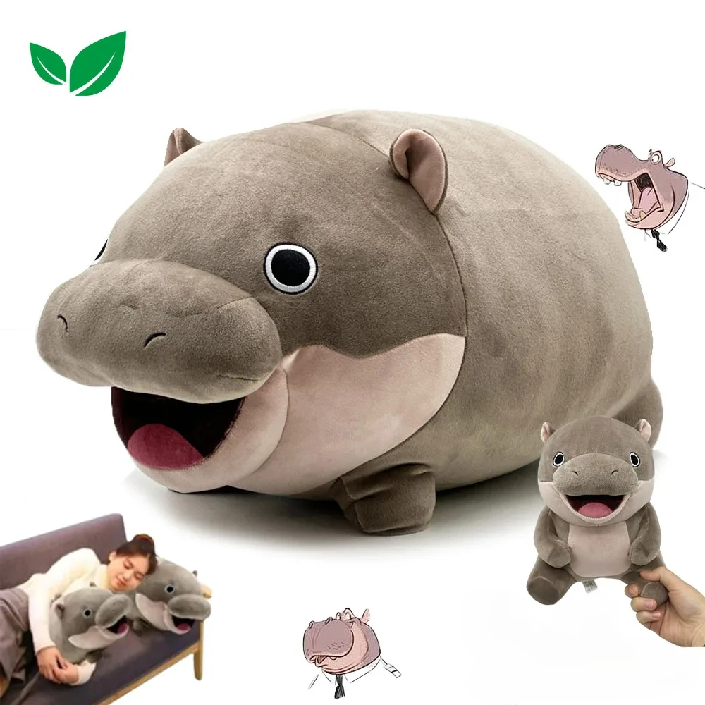 Moo Deng Hippo Plush Doll Hippo Doll  Plushies Stuffed Animal Toys  Pillow Cute Kids Boys Girls  Christmas Party Gifts