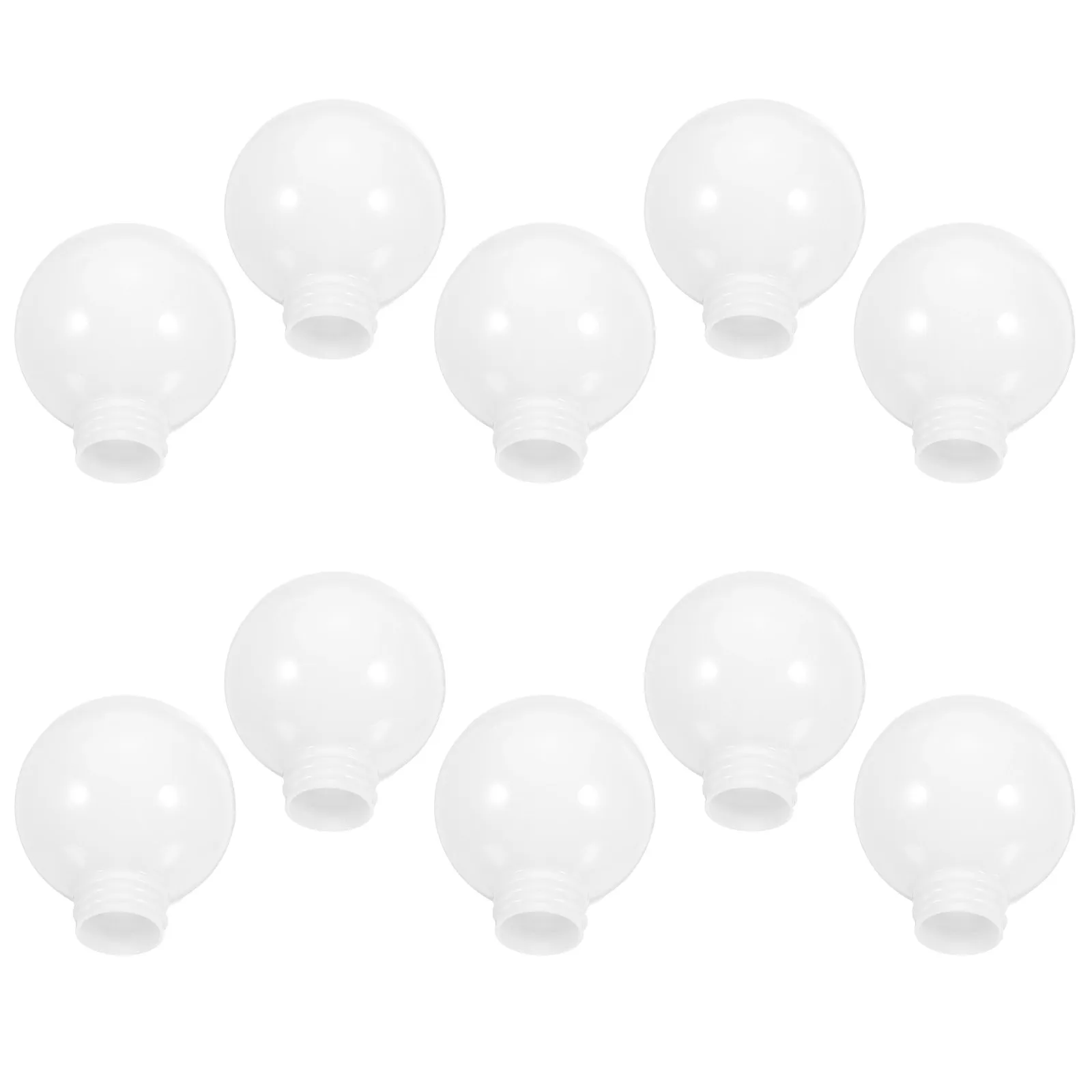 10Pcs Plastic White Globe Shade Replacement Lamp Cover Round Outdoor Spherical Lampshade E27 Bulb Light