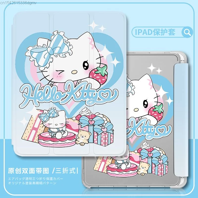 Sanrio Hello Kitty Kuromi IPad Protective Case 10.9 Air 5 4 Cute Anime Mini 6 Cover With Pen Slot Ipad 8 9 10th Generation Case